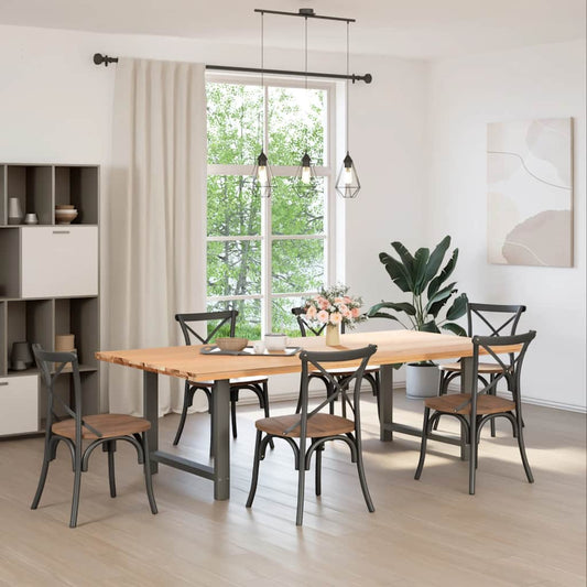 vidaXL Dining Table Legs Anthracite 2 pcs 90x(72-73) cm Steel