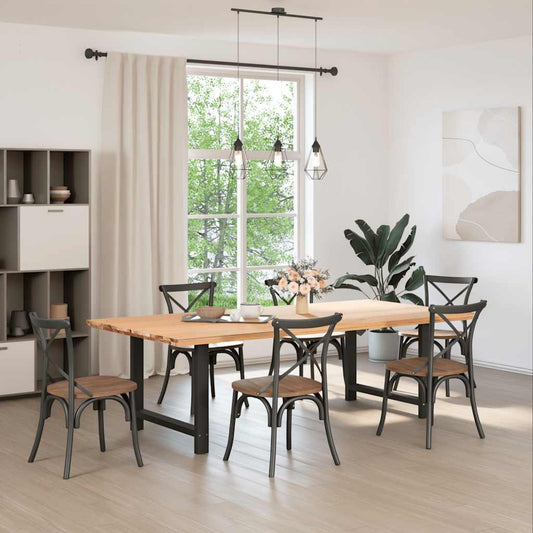 vidaXL Dining Table Legs Black 2 pcs 100x(72-73) cm Steel