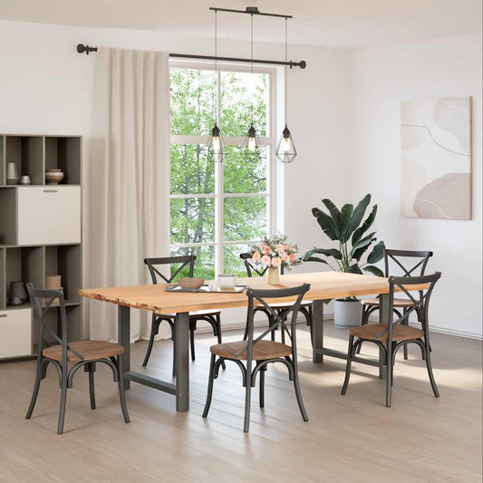 vidaXL Dining Table Legs Anthracite 2 pcs 100x(72-73) cm Steel