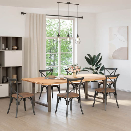 vidaXL Dining Table Legs Natural Steel 2 pcs 100x(72-73) cm Steel
