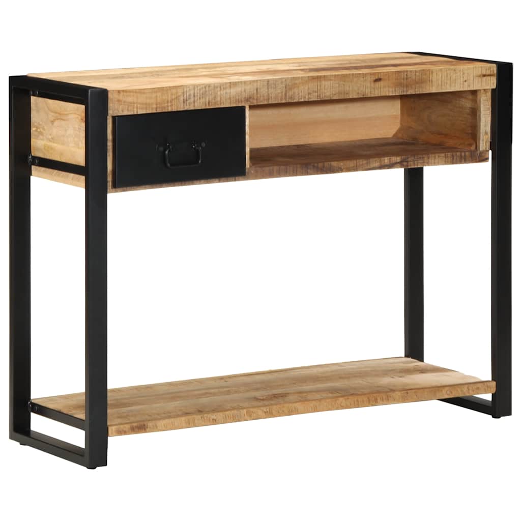 vidaXL Console Table 100x35x75 cm Solid Rough Wood Mango