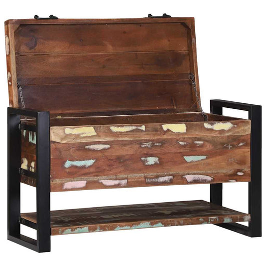 vidaXL Storage Box Multicolour 80 x 35 x 45 cm Solid Reclaim wood