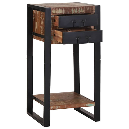 vidaXL End Table Multicolour 40 x 40 x 80 cm Solid Reclaim Wood