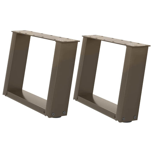 vidaXL Coffee Table Legs U-Shaped 2 pcs Natural Steel 50x(30-31) cm Steel