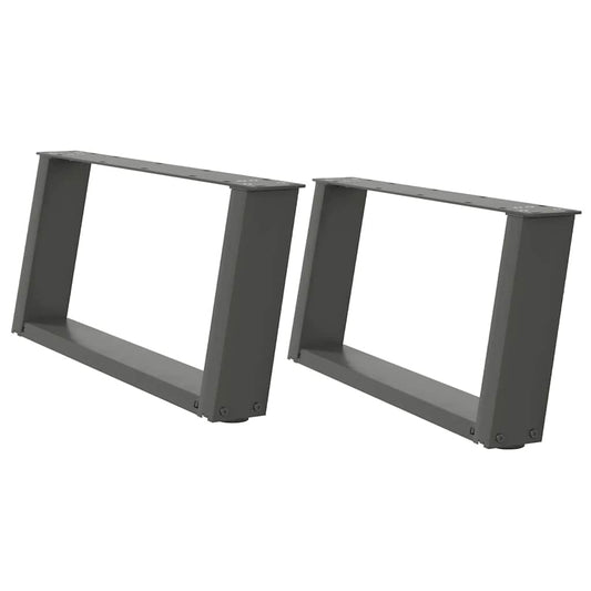 vidaXL Coffee Table Legs U-Shaped 2 pcs Anthracite 60x(30-31) cm Steel
