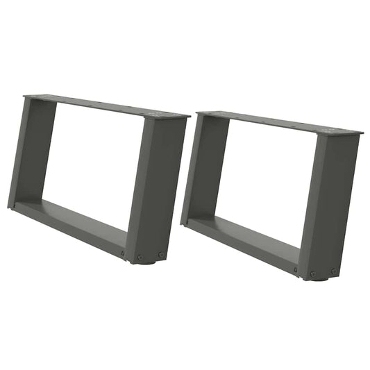 vidaXL Coffee Table Legs U-Shaped 2 pcs Anthracite 70x(30-31) cm Steel