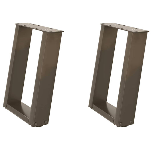 vidaXL Coffee Table Legs U-Shaped 2 pcs Natural Steel 38x(42-43) cm Steel