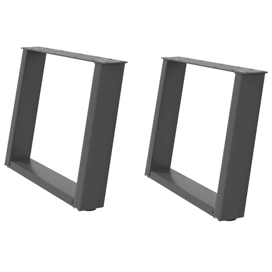 vidaXL Coffee Table Legs U-Shaped 2 pcs Anthracite 70x(42-43) cm Steel