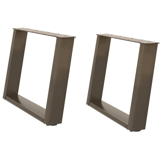vidaXL Coffee Table Legs U-Shaped 2 pcs Natural Steel 70x(42-43) cm Steel