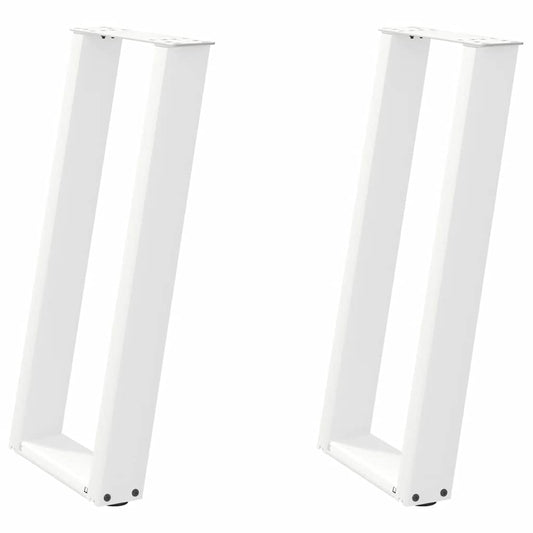 vidaXL Console Table Legs U-Shaped 2 pcs White 28x(72-73) cm Steel