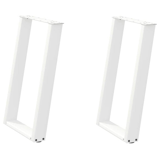 vidaXL Dining Table Legs U-Shaped 2 pcs White 50x(72-73) cm Steel