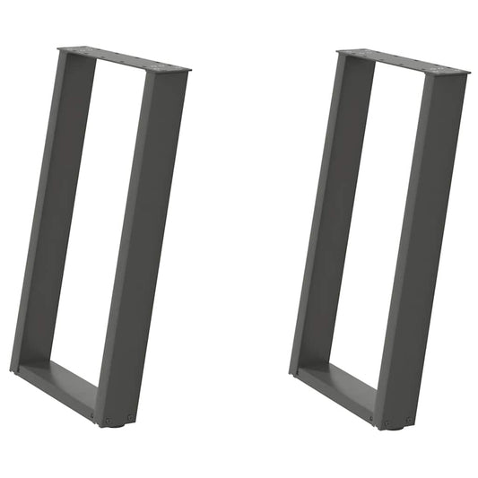 vidaXL Dining Table Legs U-Shaped 2 pcs Anthracite 50x(72-73) cm Steel