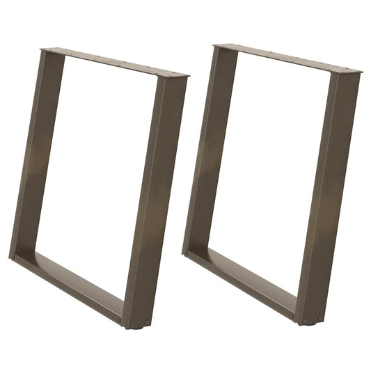vidaXL Dining Table Legs U-Shaped 2 pcs Natural Steel 90x(72-73) cm