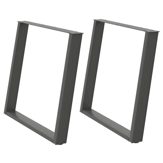 vidaXL Dining Table Legs U-Shaped 2 pcs Anthracite 100x(72-73) cm Steel