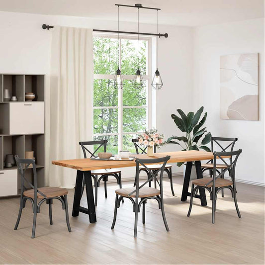 vidaXL Dining Table Legs A-Shaped 2 pcs Black 50x(72-73) cm Steel