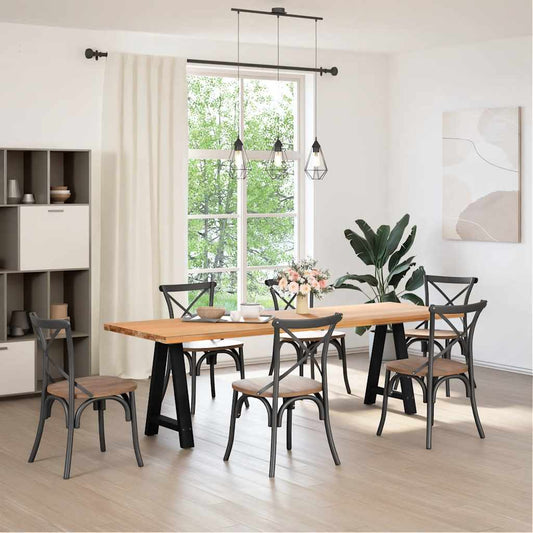 vidaXL Dining Table Legs A-Shaped 2 pcs Black 60x(72-73) cm Steel