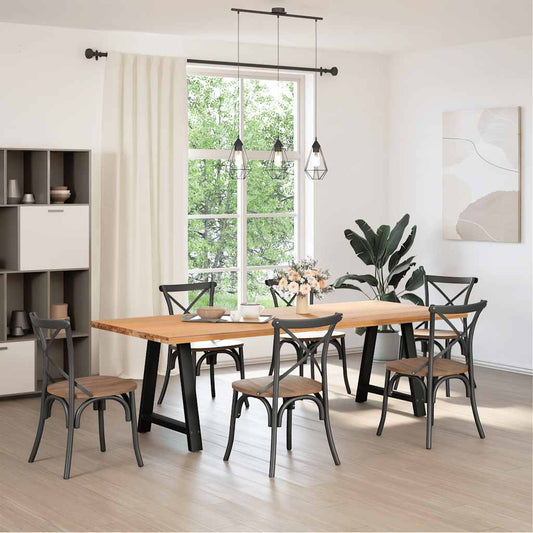 vidaXL Dining Table Legs A-Shaped 2 pcs Black 70x(72-73) cm Steel