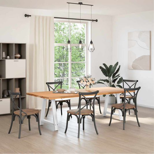 vidaXL Dining Table Legs A-Shaped 2 pcs White 80x(72-73) cm Steel