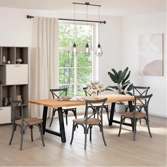 vidaXL Dining Table Legs A-Shaped 2 pcs Black 90x(72-73) cm Steel