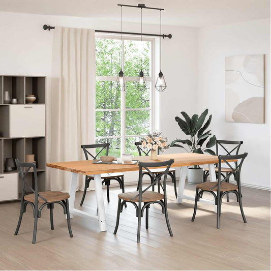 vidaXL Dining Table Legs A-Shaped 2 pcs White 90x(72-73) cm Steel