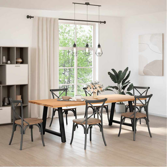 vidaXL Dining Table Legs A-Shaped 2 pcs Black 100x(72-73) cm Steel