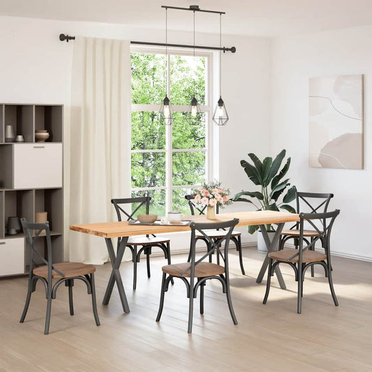 vidaXL Dining Table Legs X-Shaped 2 pcs Anthracite 57x(72-73) cm Steel