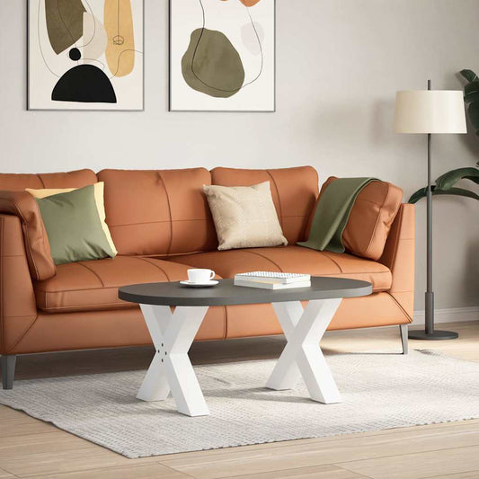 vidaXL Coffee Table Legs X-Shaped 2 pcs White 50x(42-43) cm Steel