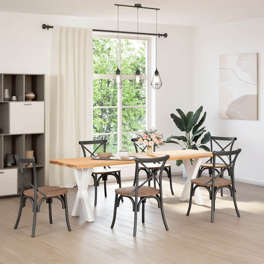 vidaXL Dining Table Legs X-Shaped 2 pcs White 60x(72-73) cm Steel