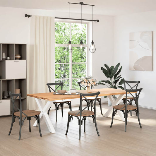 vidaXL Dining Table Legs X-Shaped 2 pcs White 90x(72-73) cm Steel