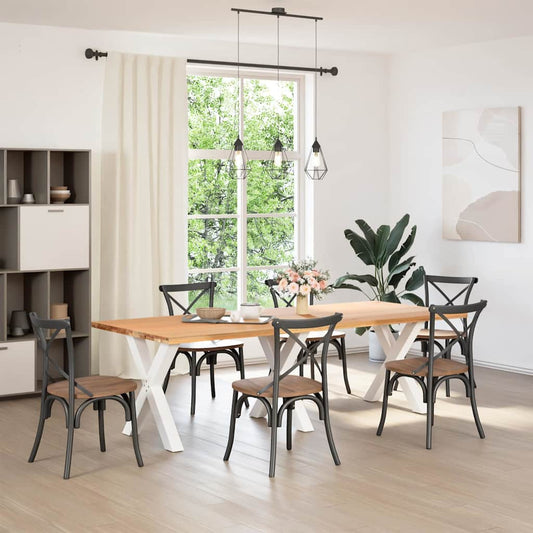 vidaXL Dining Table Legs X-Shaped 3 pcs White 70x(72-73) cm Steel