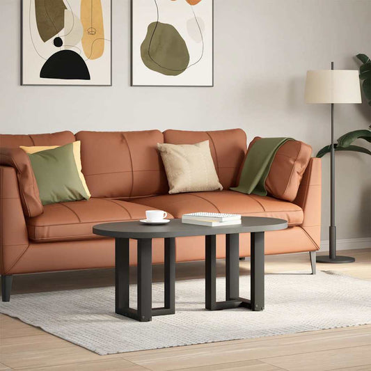 vidaXL Coffee Table Legs T-Shaped 2 pcs Black 38x25x(42-43) cm Steel
