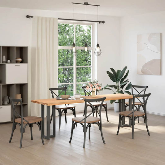 vidaXL Console Table Legs T-Shaped 2 pcs Anthracite 38x25x(72-73) cm Steel