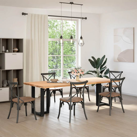 vidaXL Dining Table Legs T-Shaped 2 pcs Black 50x35x(72-73) cm Steel