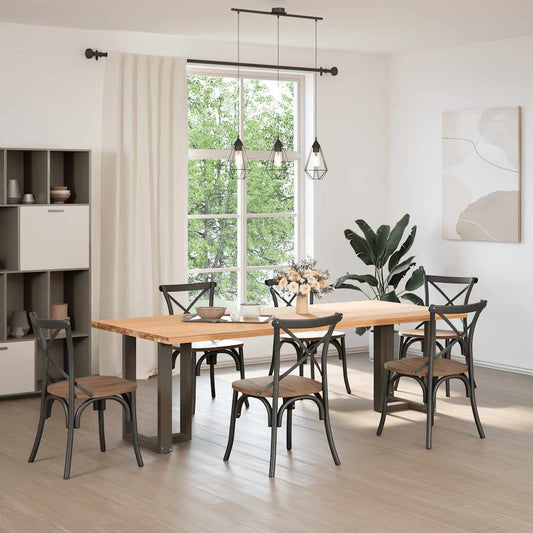 vidaXL Dining Table Legs T-Shaped 2 pcs Black 50x35x(72-73) cm Steel
