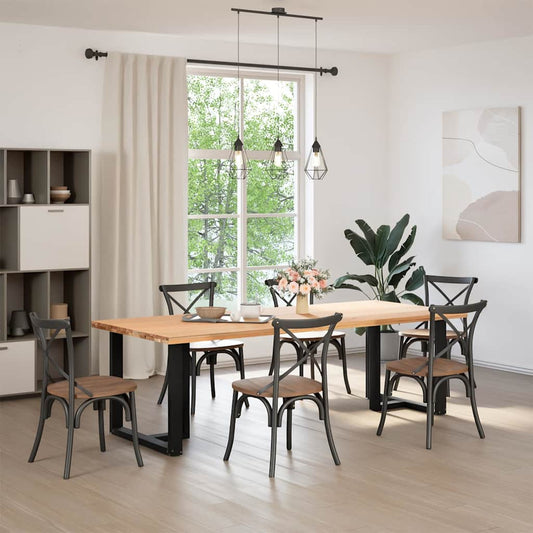 vidaXL Dining Table Legs T-Shaped 2 pcs Black 80x35x(72-73) cm Steel