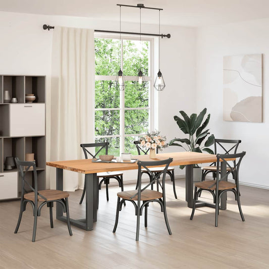 vidaXL Dining Table Legs T-Shaped 2 pcs Anthracite 80x35x(72-73) cm Steel
