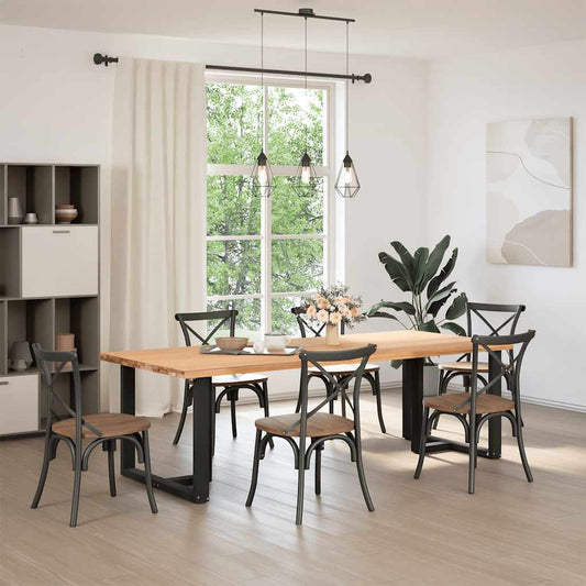 vidaXL Dining Table Legs T-Shaped 2 pcs Black 90x35x(72-73) cm Steel