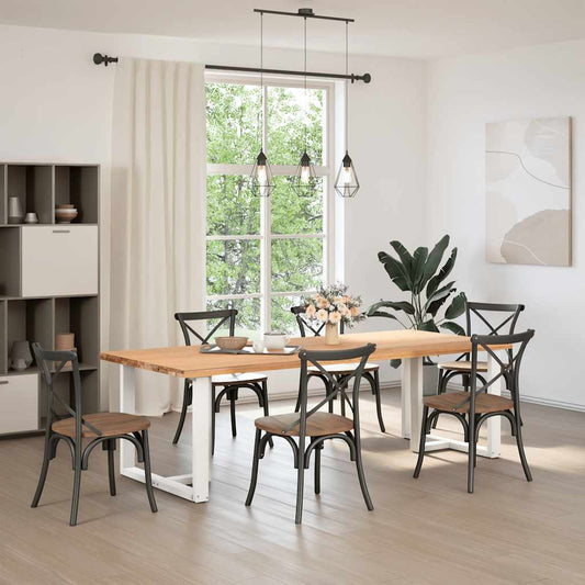 vidaXL Dining Table Legs T-Shaped 2 pcs White 100x35x(72-73) cm Steel