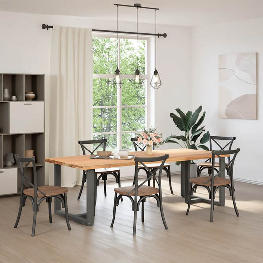 vidaXL Dining Table Legs T-Shaped 2 pcs Anthracite 100x35x(72-73) cm Steel