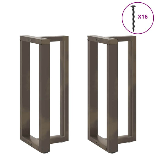 vidaXL Bar Table Legs T-Shaped 2 pcs Natural Steel 40x35x(90-91) cm Steel