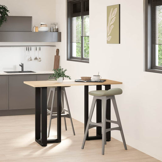 vidaXL Bar Table Legs T-Shaped 2 pcs Black 50x35x(90-91) cm Steel