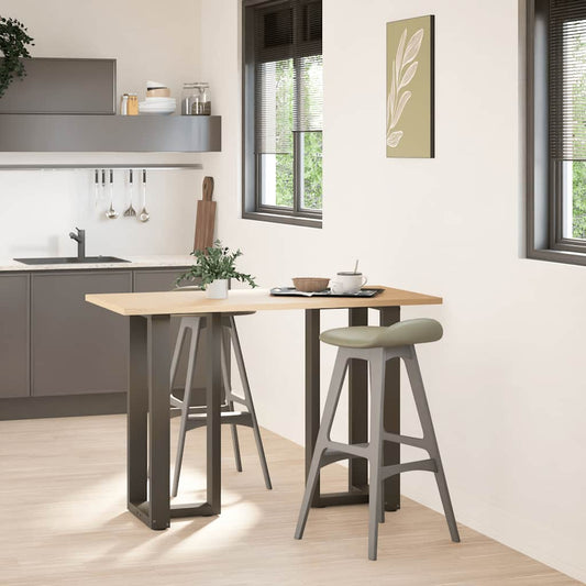 vidaXL Bar Table Legs T-Shaped 2 pcs Natural Steel 50x35x(90-91) cm Steel