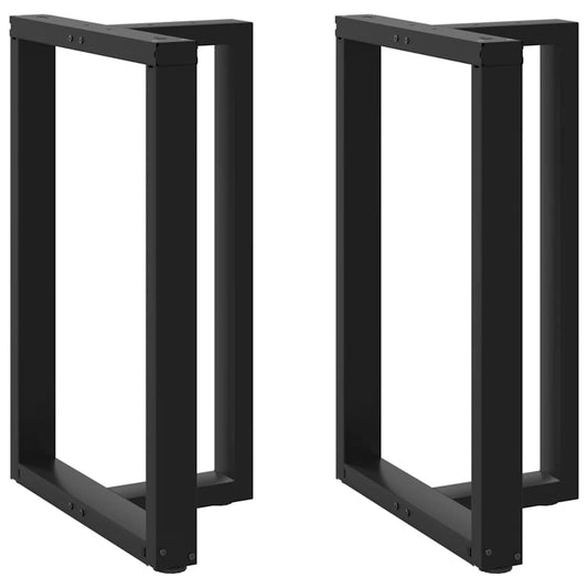 vidaXL Bar Table Legs T-Shaped 2 pcs Black 60x35x(90-91) cm Steel