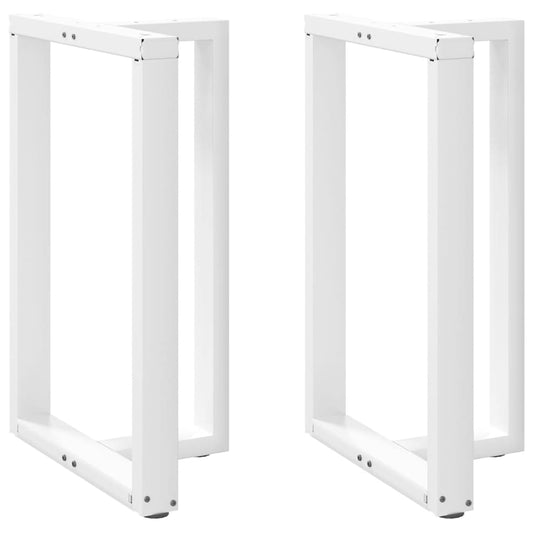 vidaXL Bar Table Legs T-Shaped 2 pcs White 60x35x(90-91) cm Steel