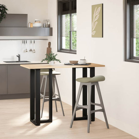 vidaXL Bar Table Legs T-Shaped 2 pcs Black 40x35x(100-101) cm Steel