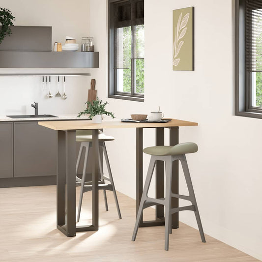 vidaXL Bar Table Legs T-Shaped 2 pcs Natural Steel 40x35x(100-101) cm Steel