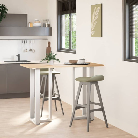 vidaXL Bar Table Legs T-Shaped 2 pcs White 50x35x(100-101) cm Steel
