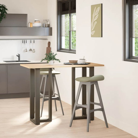 vidaXL Bar Table Legs T-Shaped 2 pcs Natural Steel 50x35x(100-101) cm Steel