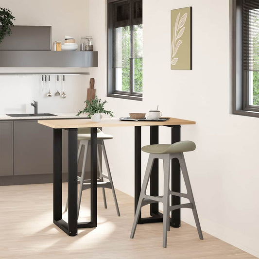 vidaXL Bar Table Legs T-Shaped 2 pcs Black 60x35x(100-101) cm Steel