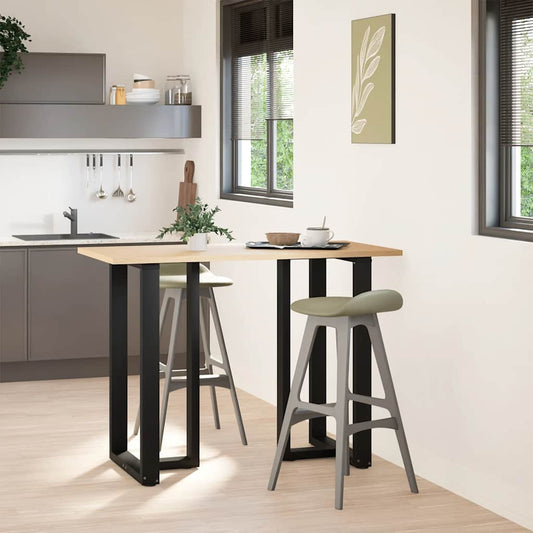 vidaXL Bar Table Legs T-Shaped 2 pcs Black 60x35x(100-101) cm Steel